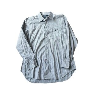 Polo Ralph Lauren Shirt Mens 17 / 34/35 Blue M Andrew Classic Fit Button Up